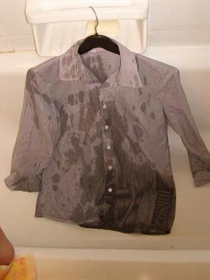 25P blue striped blouse 2 pissed