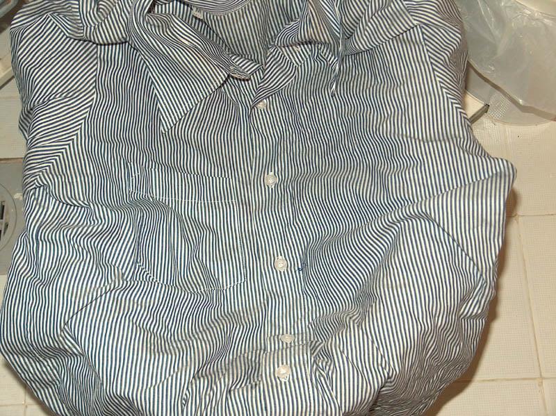 25P blue striped blouse 2 pissed