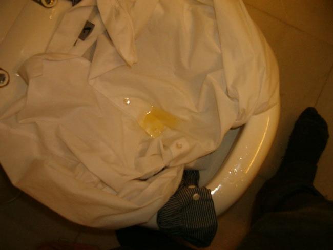 25P white blouse piss 2