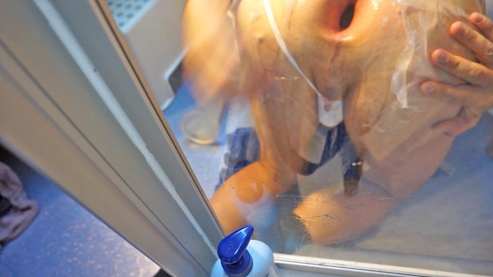 7P POV bath anal fuck and gape pt2 clear dildo 8cm diameter