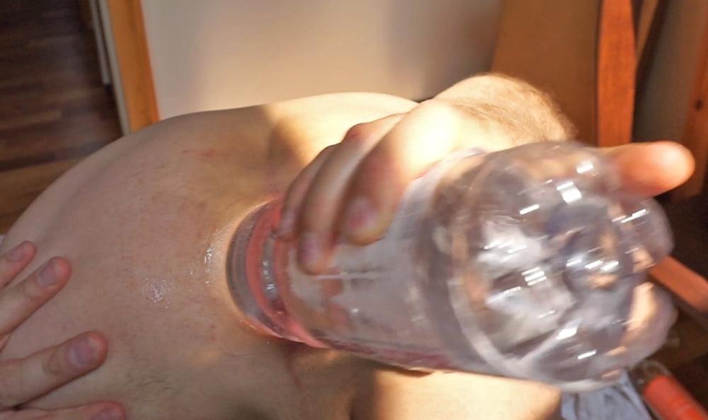 6P Big bottle fucking my asshole presenting huge anal gape pt.2