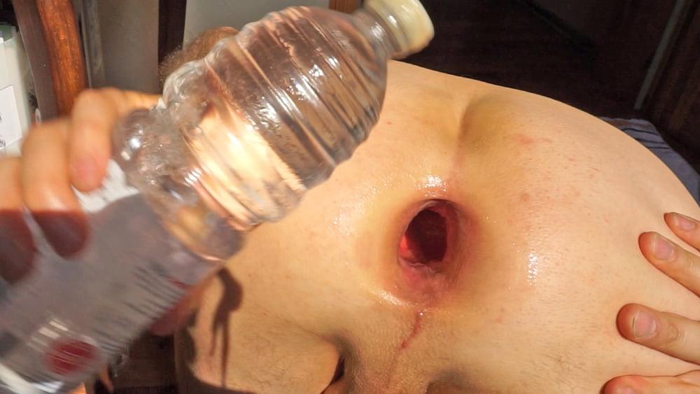 10P Big bottle fucking my asshole presenting huge anal gape pt.1