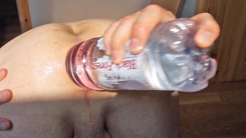10P Big bottle fucking my asshole presenting huge anal gape pt.1