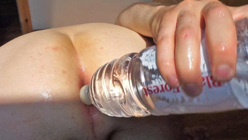 10P Big bottle fucking my asshole presenting huge anal gape pt.1
