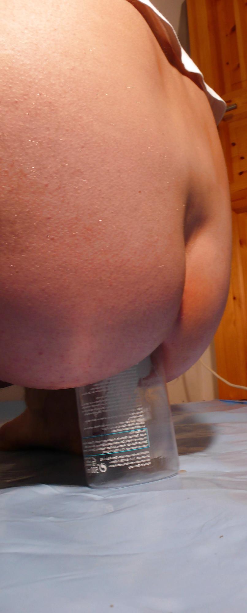 16P 2012 01 Giant bottle in asshole. Big gape, gaping assfist 2