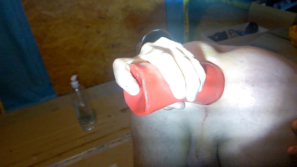 14P My new red dildo 7,8cm gape!