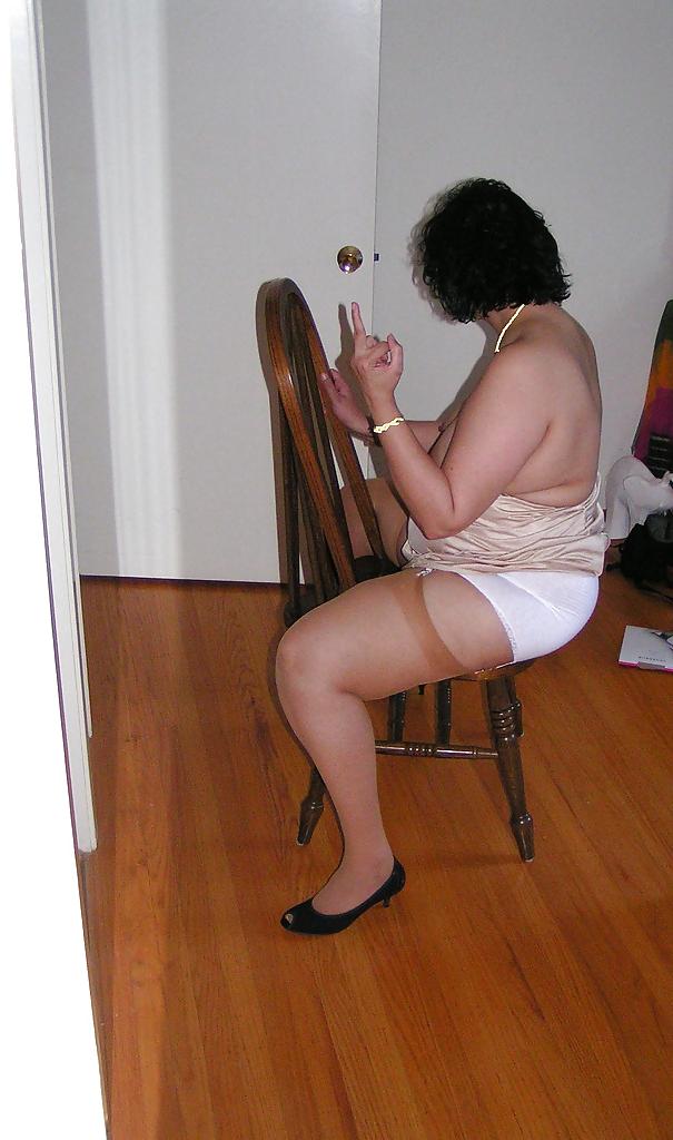 19P Plumper In Vintage Gartered Panty and Suntan RTH Stockings