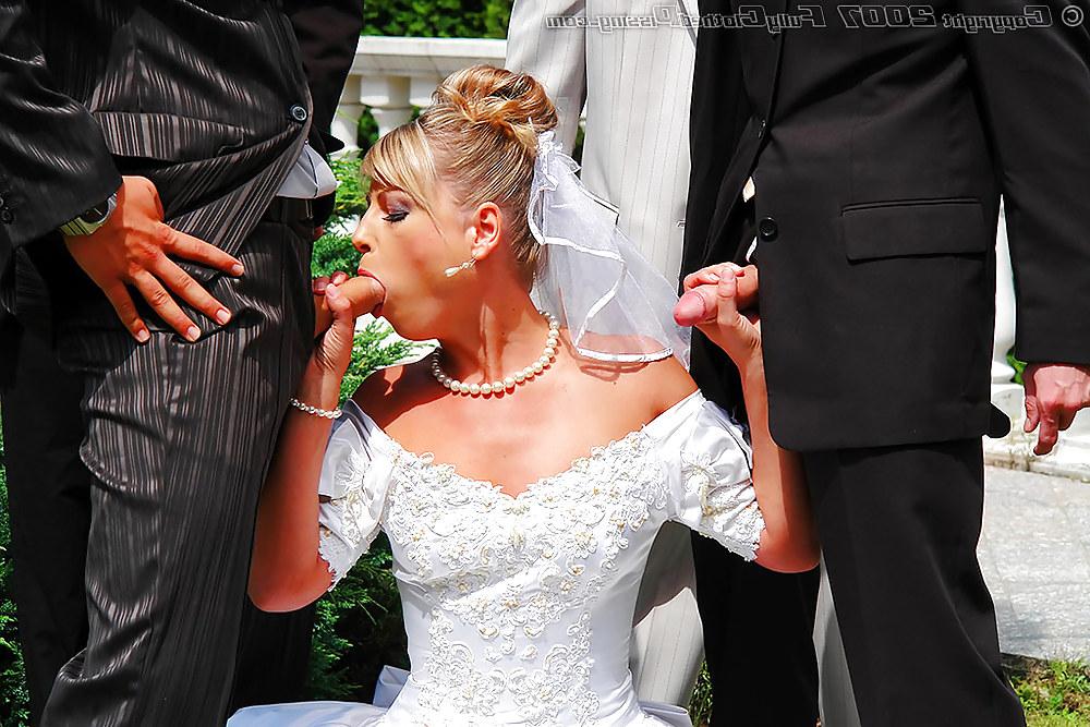9P Wedding dress gangbang cum