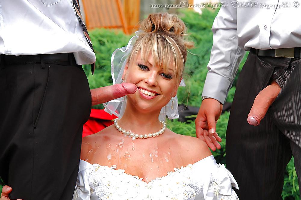 9P Wedding dress gangbang cum