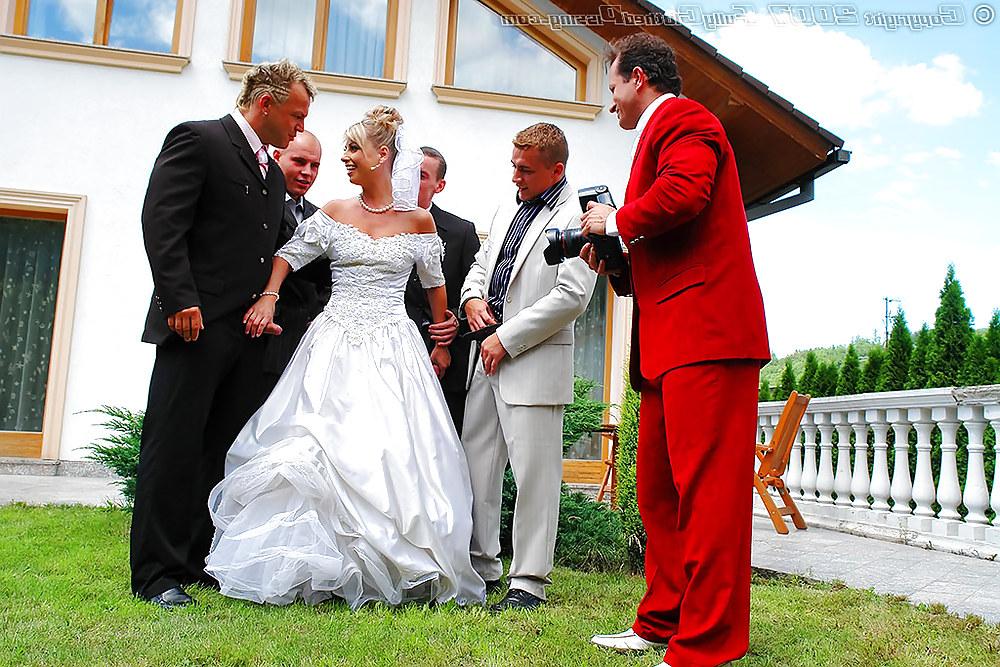 9P Wedding dress gangbang cum