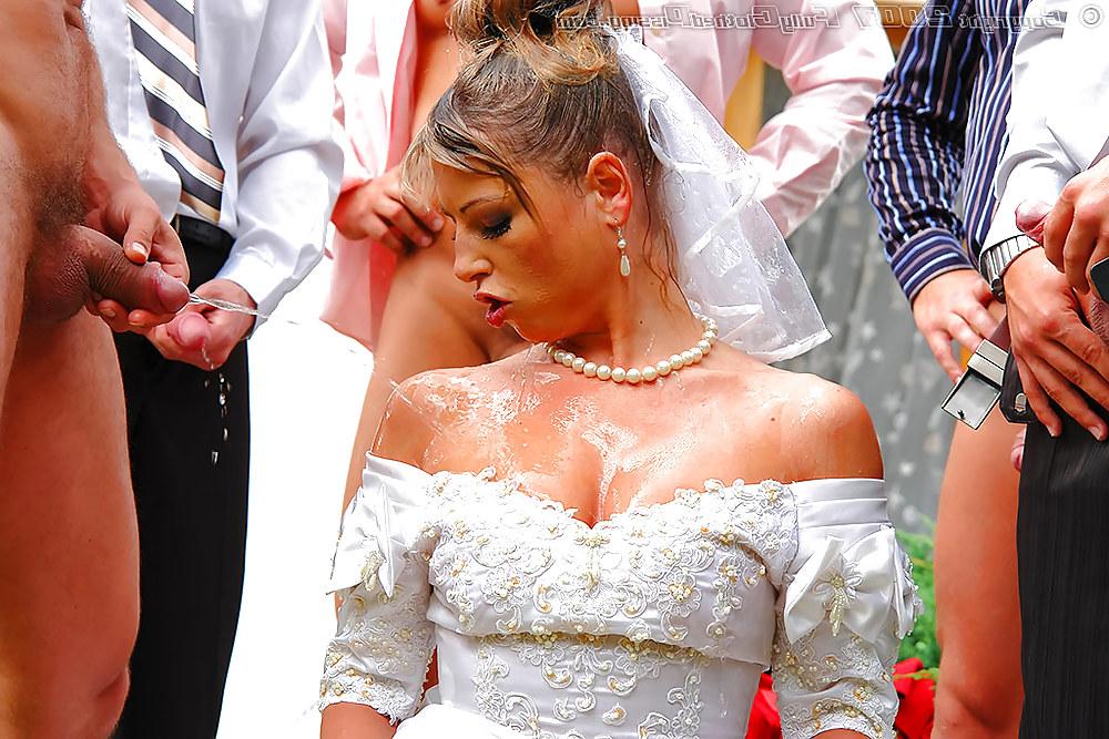 9P Wedding dress gangbang cum