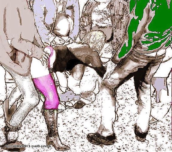 15P Adonia Slave, Humiliation, Gangbanged by Homeless Drawings,