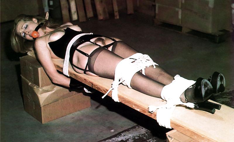 11P Vintage girl being tied down