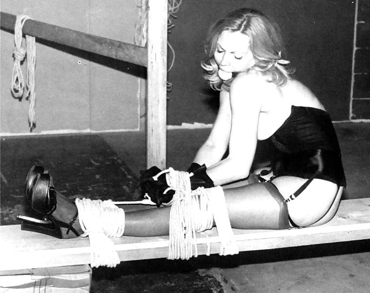 11P Vintage girl being tied down