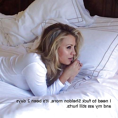 6P Kaley Cuoco Captions