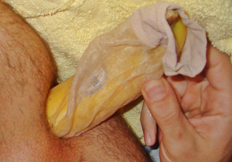 5P Pantyhosed banana in my ass