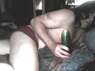 9P Trying a cucumber fuck