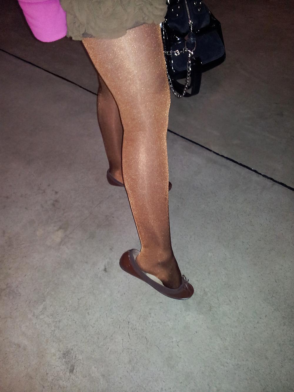 14P Wifes Shiny Glossy Pantyhose Flats Ballerina