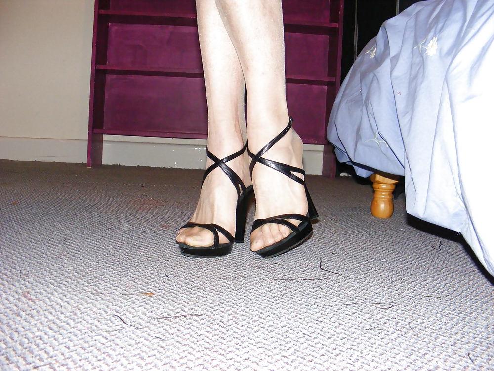 9P Heels and tan stockings