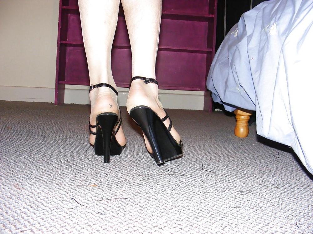 9P Heels and tan stockings
