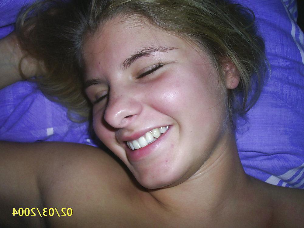 10P Blonde sucking cock, getting fucked, and cummed on