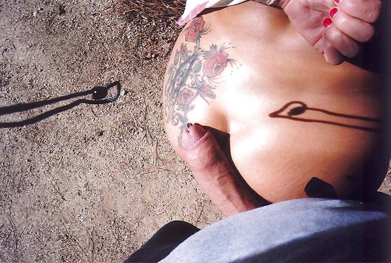 23P Outdoor sucking, tit fuck and sitting on a bottle