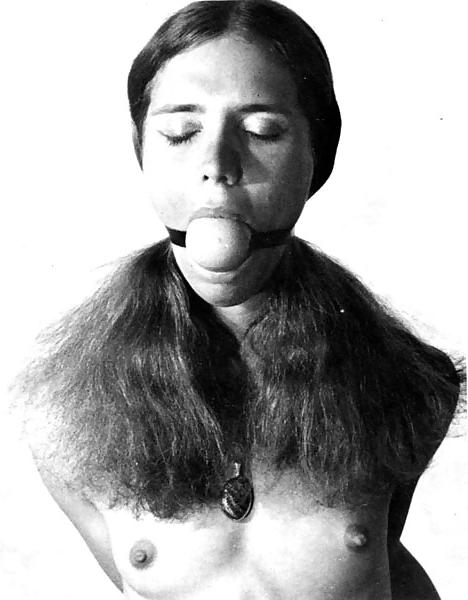 14P Vintage girl getting very tied up