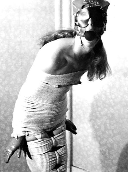 14P Vintage girl getting very tied up