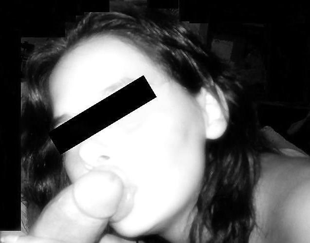 22P Alexia Doing a Superb Blowjob and Cock Sucking - BW Photos !