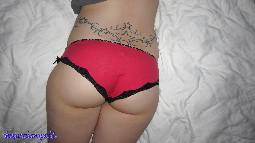 25P Red Black Lace Creampie