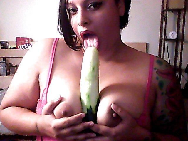 9P Me and one massive fucking cucumber!! 