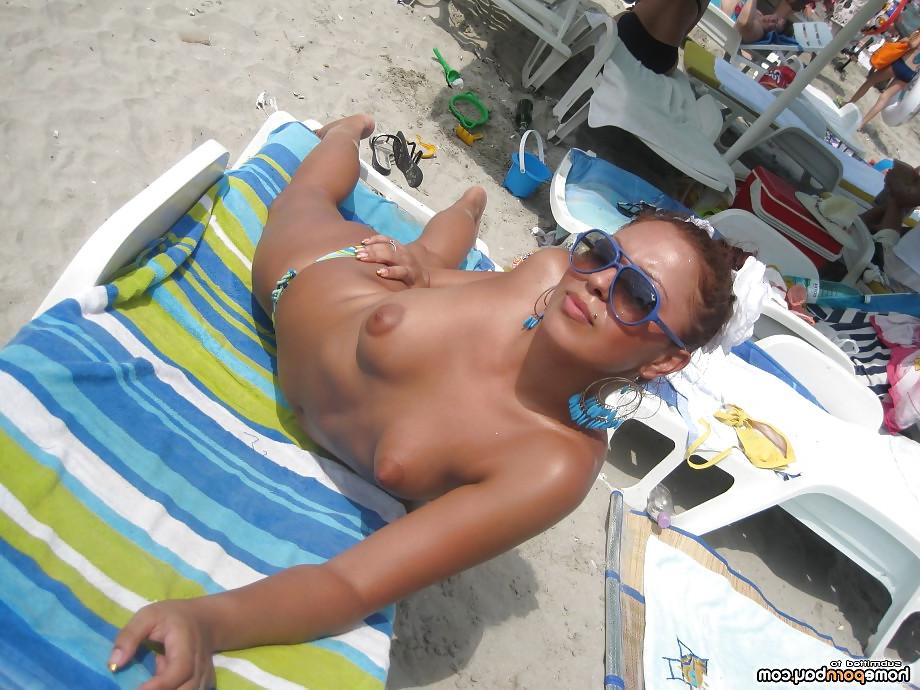 16P Tanned honey sunbathing