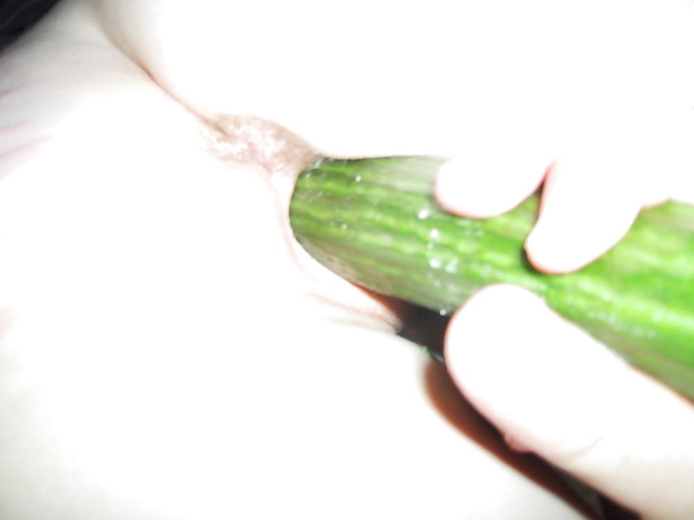 7P Disobedient teen gets the big green cucumber