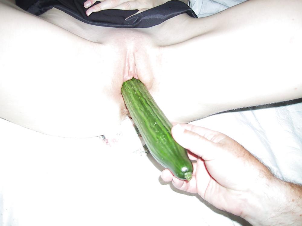 7P Disobedient teen gets the big green cucumber