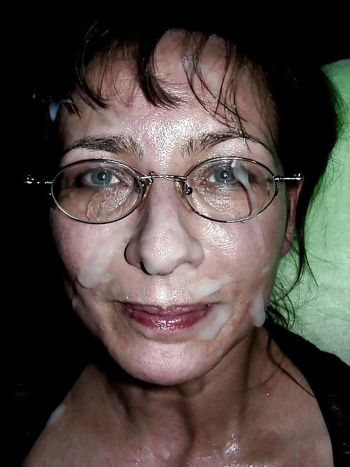 25P Cum on face and glasses. Jizz happy girls.