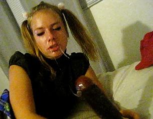 10P Toy time black dildo and anal fox tail