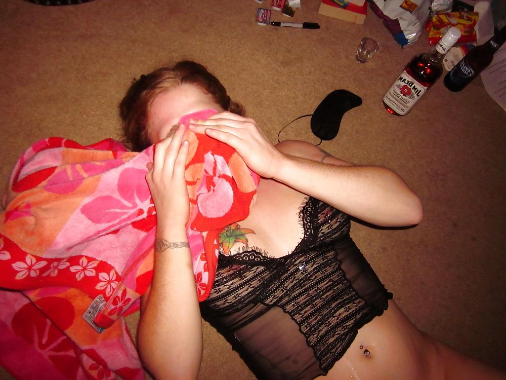 25P Baby put shot of jim beam in her pussy, then the bottle
