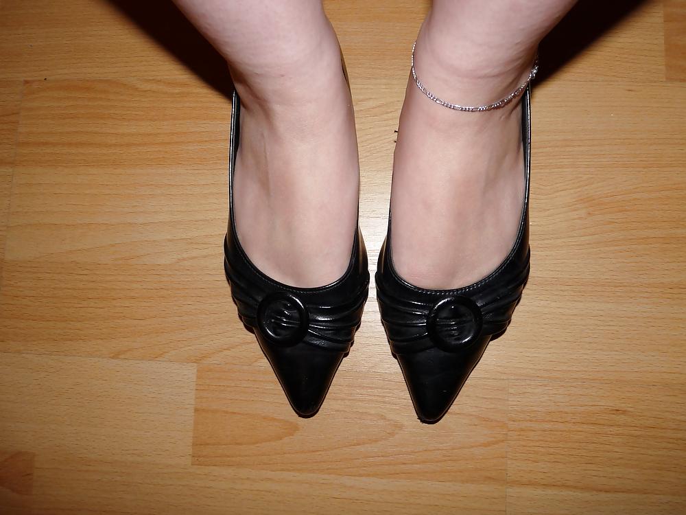 25P Wifes sexy black leather ballerina ballet flats shoes 2
