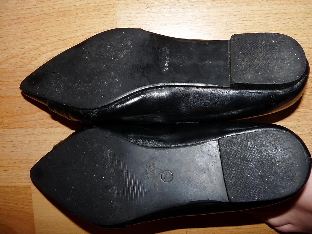 25P Wifes sexy black leather ballerina ballet flats shoes 2
