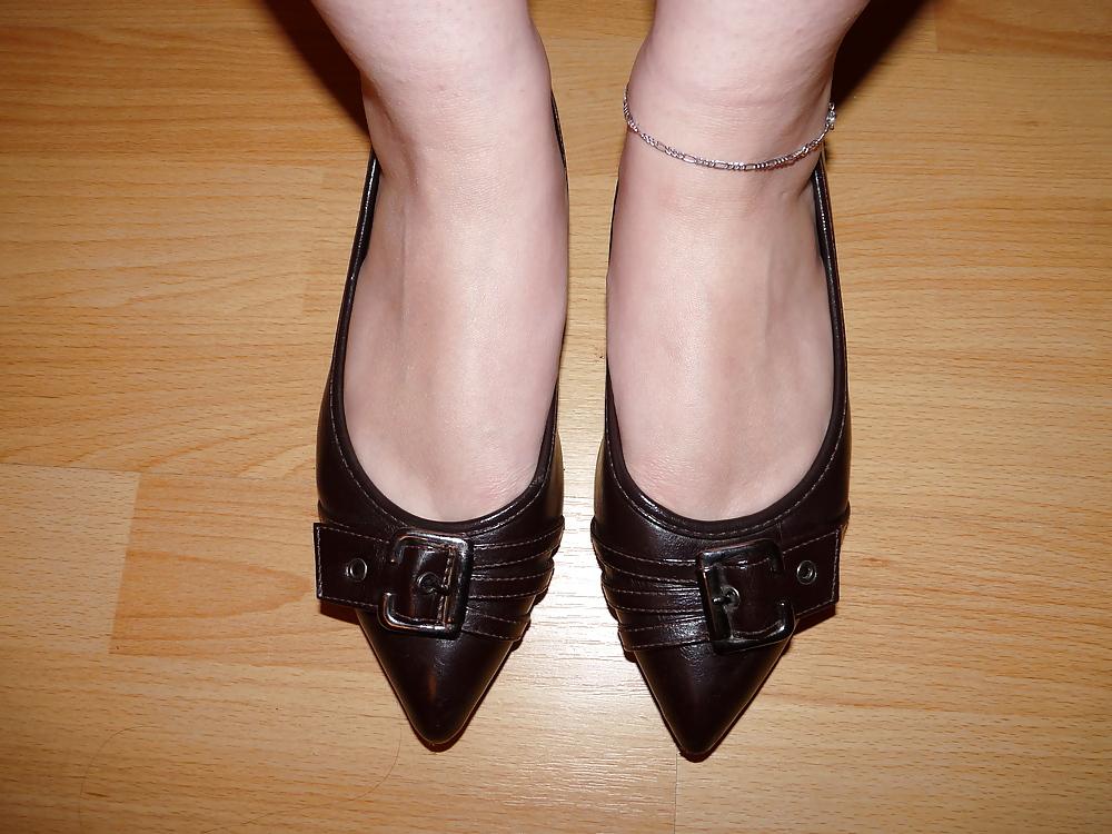 25P Wifes sexy black leather ballerina ballet flats shoes 2