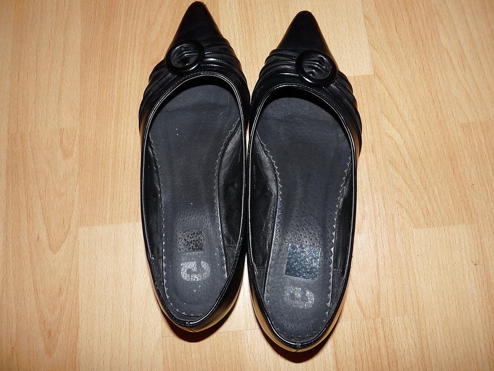 25P Wifes sexy black leather ballerina ballet flats shoes 2