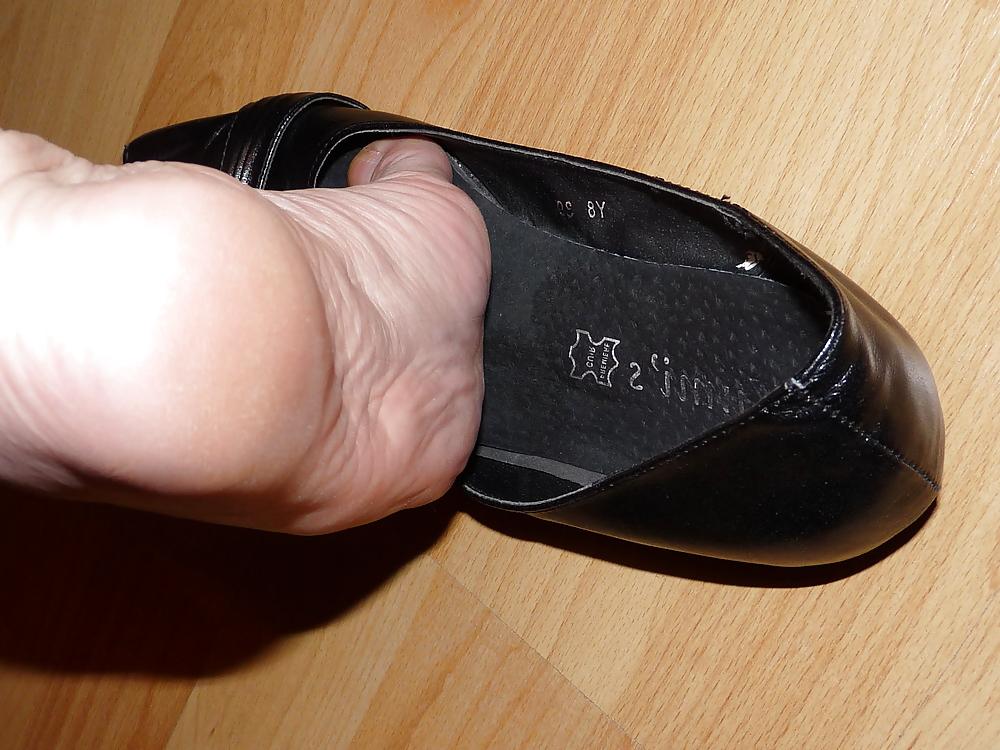 25P Wifes sexy black leather ballerina ballet flats shoes 2