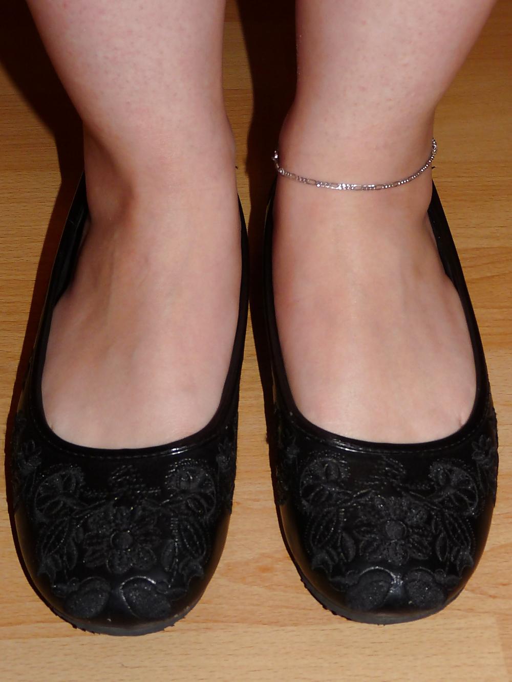 25P Wifes sexy black leather ballerina ballet flats shoes 2