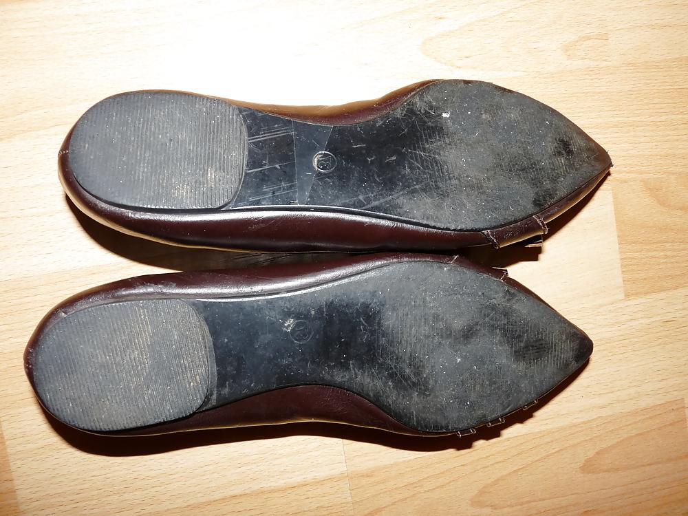 25P Wifes sexy black leather ballerina ballet flats shoes 2