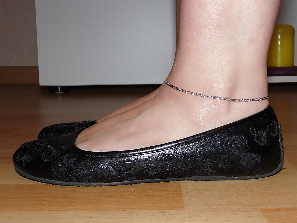 25P Wifes sexy black leather ballerina ballet flats shoes 2