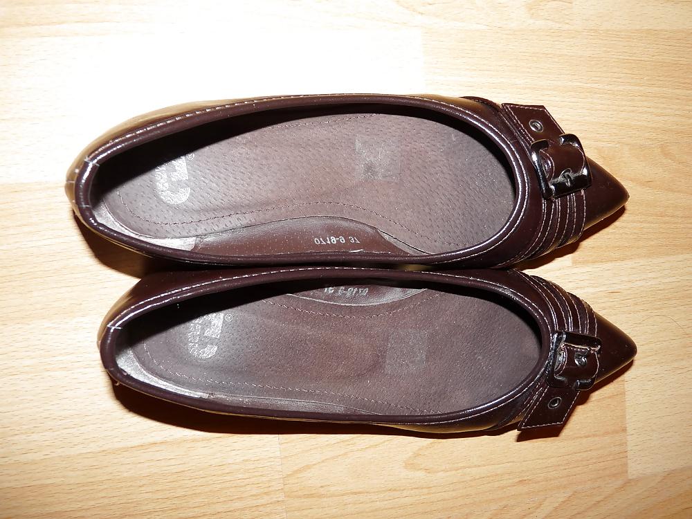 25P Wifes sexy black leather ballerina ballet flats shoes 2