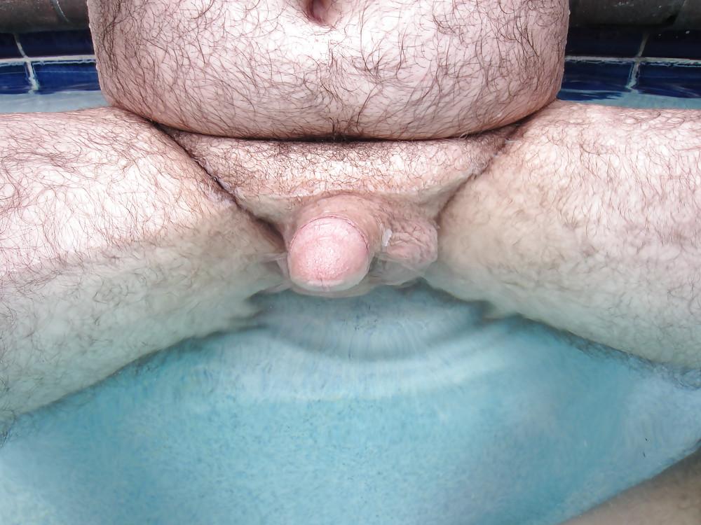 11P Stroking my cock in the pool
