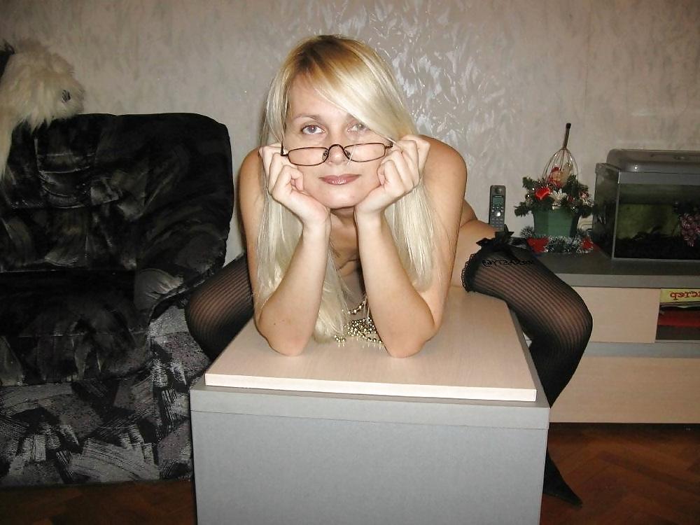 13P Milf Wife In Black Stockings Showing Her Hot Wet Pussy