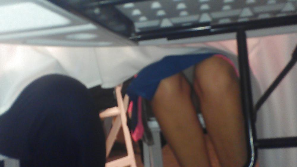 14P Milf Upskirt at Wedding - Preachers Wife - White Silk Panty