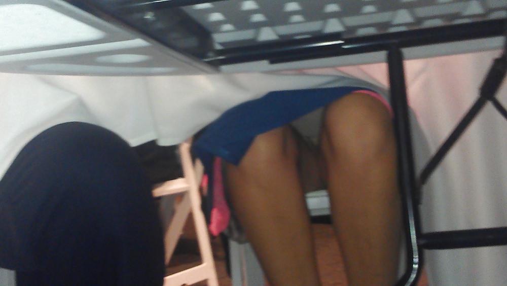 14P Milf Upskirt at Wedding - Preachers Wife - White Silk Panty